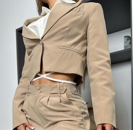 Set Jazmine Nude - jacket from CRO Store Miami boutique